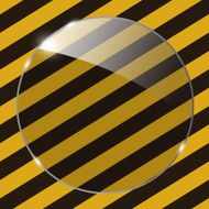 Glass frame on striped construction background