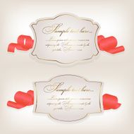 Romantic label with ribbon vetor illustration N2