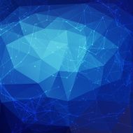Abstract blue low poly bright technology vector background