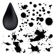 Set Ink spots (blob spatter black blot splat blotch splash) N2