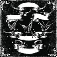 Ribbons with birds N3