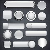 Grey high-detailed modern buttons