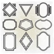 Collection of nine different black and white grunge frames
