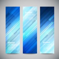 Blue low poly vector vertical banners with polygonal abstract lines N2