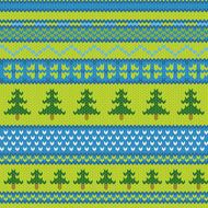 Vector seamless knitted pattern with pine N2