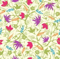 Spring Blossoms Painted Seamless Pattern Background