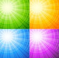 Two credit Four color rays background
