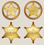 Gold Sheriff Badges Set