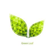 Green mosaic vector leaf N2