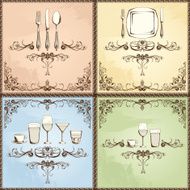 restaurant cutlery and drinks set