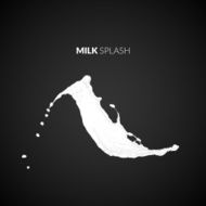 Milk splash isolated on black background N23