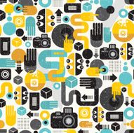 Photo man seamless pattern