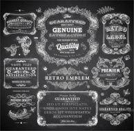 Set of chalkboard frames and elements