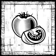 Retro tomato black and white