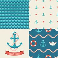 Navy vector seamless patterns se N2