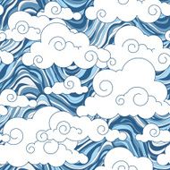 vintage cloud Chinese seamless pattern