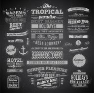 Chalkboard Summer vector elements N2