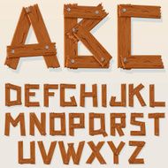 Rustic wooden alphabet