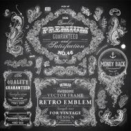 Chalkboard frames and elements set N5