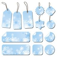Labels with snowflakes