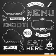 Chalkboard Restaurant Menu Elements N2