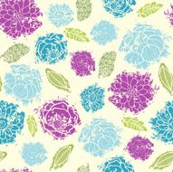 Painted Bouquet Textured Seamless Pattern Background