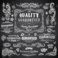Illustration set of chalkboard frames and elements