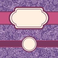 Grape Vines Fabric Texture Seamless Pattern And Frames Set