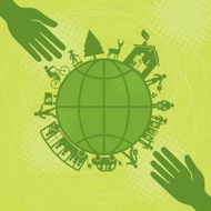 Hands Reaching Out to Make a Greener World(Green World Series) N2