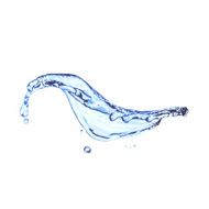 Blue water splash isolated on white N43