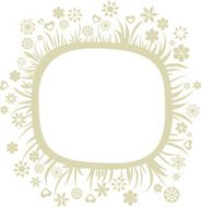 Grunge floral frame N31