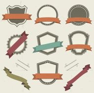 Grunge Shields Labels And Banners