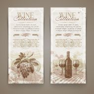 Wine and winemaking - vintage banners with hand drawn elements N2