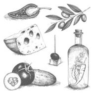 Vintage healthy food illustration N3