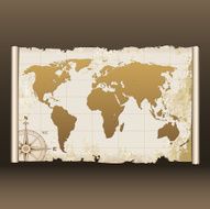 Old World Map on Scroll N2