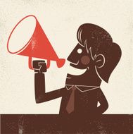 Business Holding Loudhailer