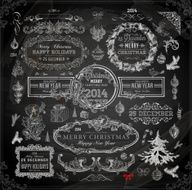 Set of Vintage Christmas Design Elements N5