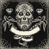 Mexican ornate skull N2