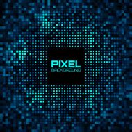 Abstract Pixel Blue - Green Bright Glow Background