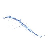 Blue water splash isolated on white N44