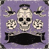 Vintage mexican skull N2