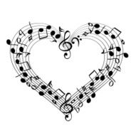 music from heart sketch cartoon vector illustration N2
