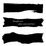Set of black watercolor grunge banners N2