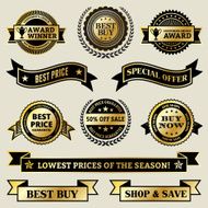 Special offer Shopping Award Winner vector icon set N2