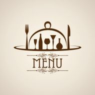 template for menu card with cutlery N4