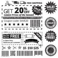 Make Your Own Coupon Sale black and white icon set N2