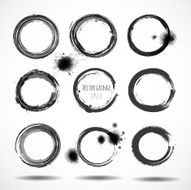 Vector set of grunge circle brush strokes N3