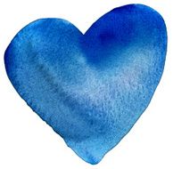 Blue painted heart