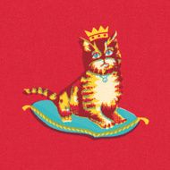 Royal Cat Sitting on a Pillow