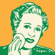 Older Woman Applying Powder